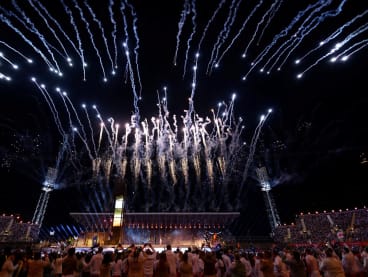 A view during the closing ceremony of the Commonwealth Games in Birmingham, Britain, on Aug 8, 2022. 