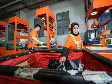 Parcels being sorted at one of SPX Express’ sorting centres. Photos: Shopee